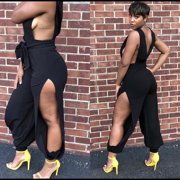 Black cut-out jumpsuit - Picture 1 of 1